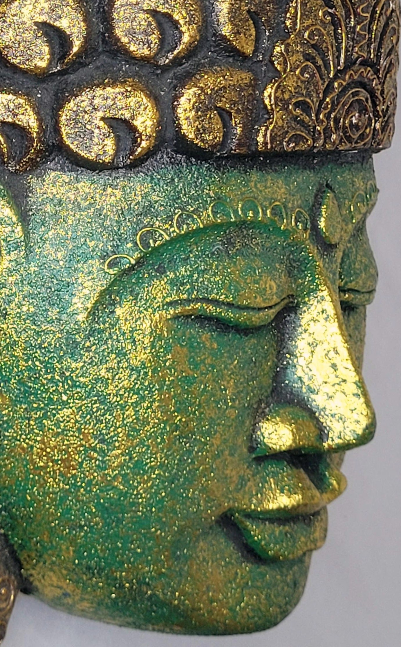 Buda durian - Buddha duren 30 cm (Verde / Dorado) - 111