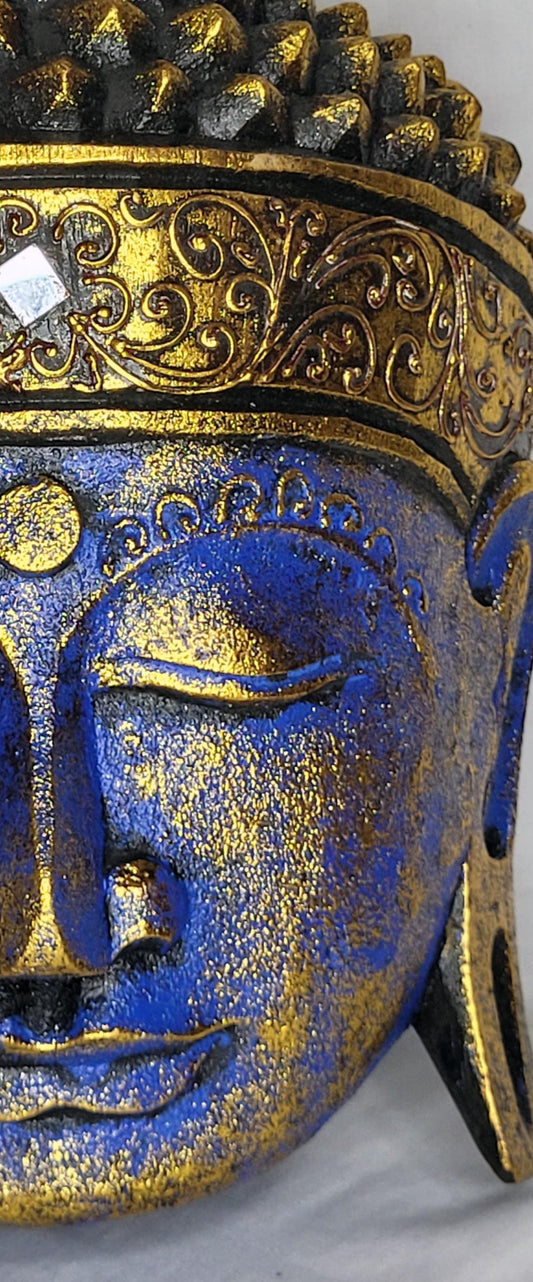 Buda durian - Buddha duren 30 cm (Azul / Dorado) - 112