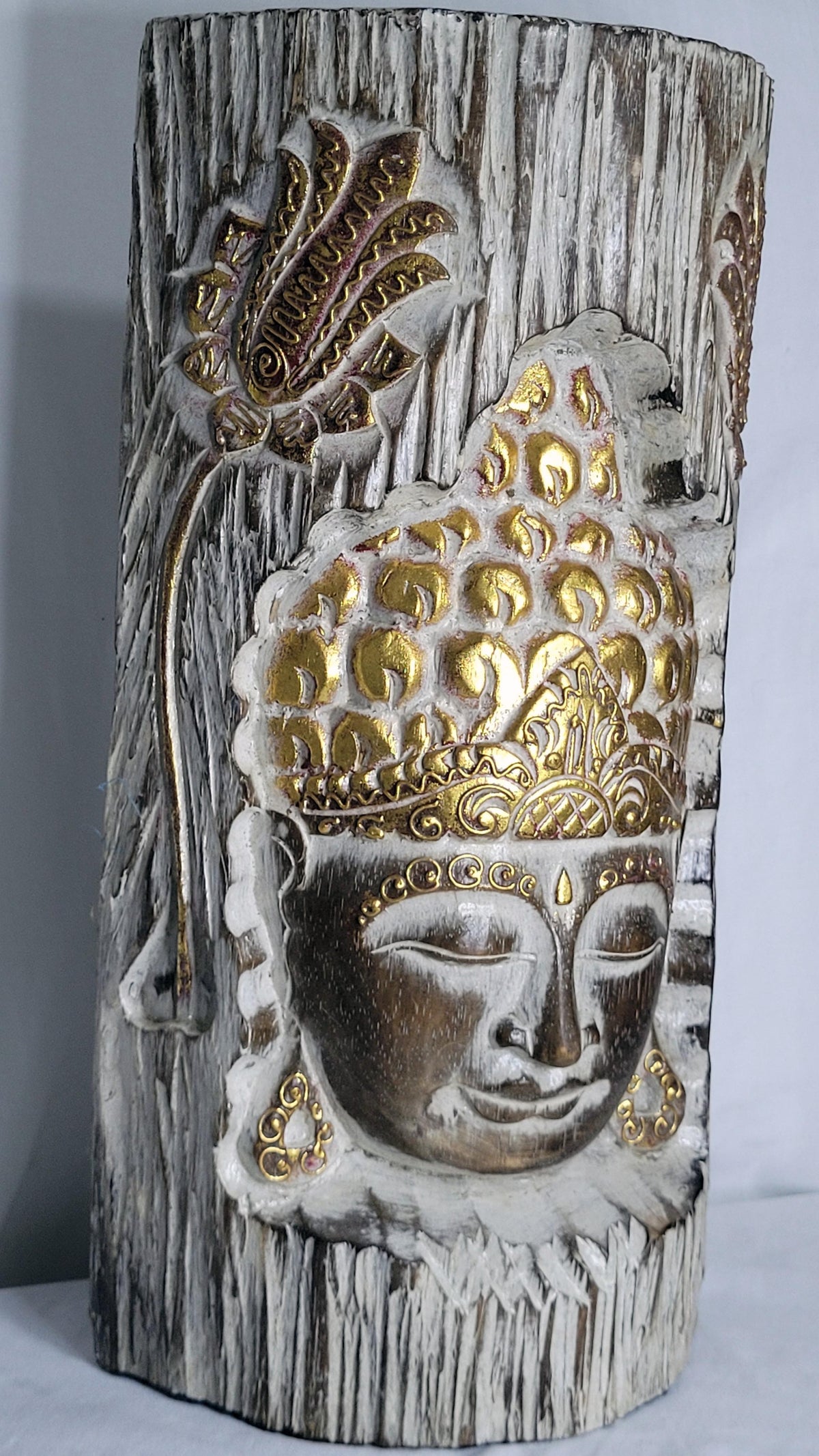 Buddha ukir - Buda árbol 40 cm (Blanco) - 133