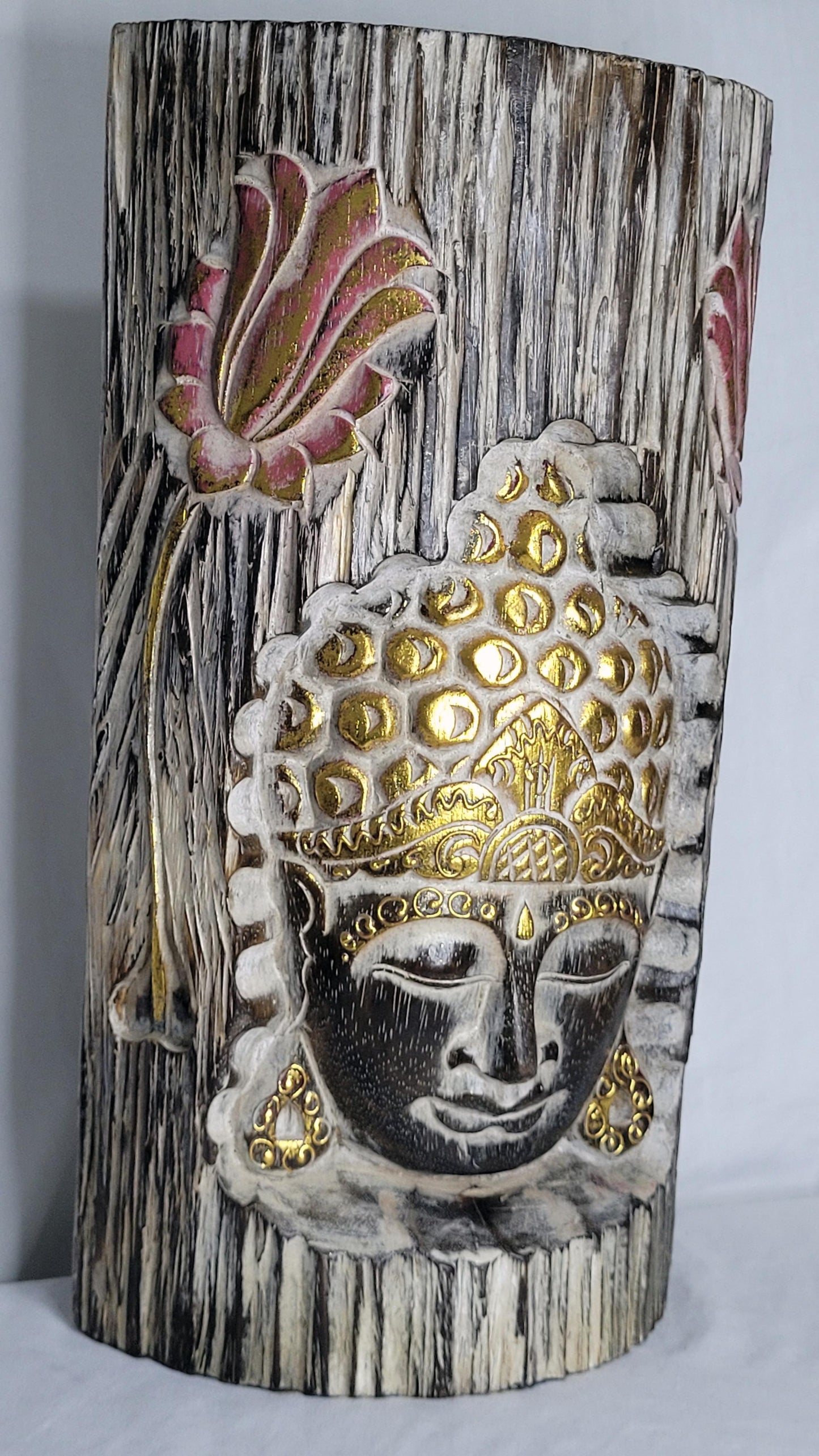 Buddha ukir - Buda árbol 40 cm (Blanco) - 134