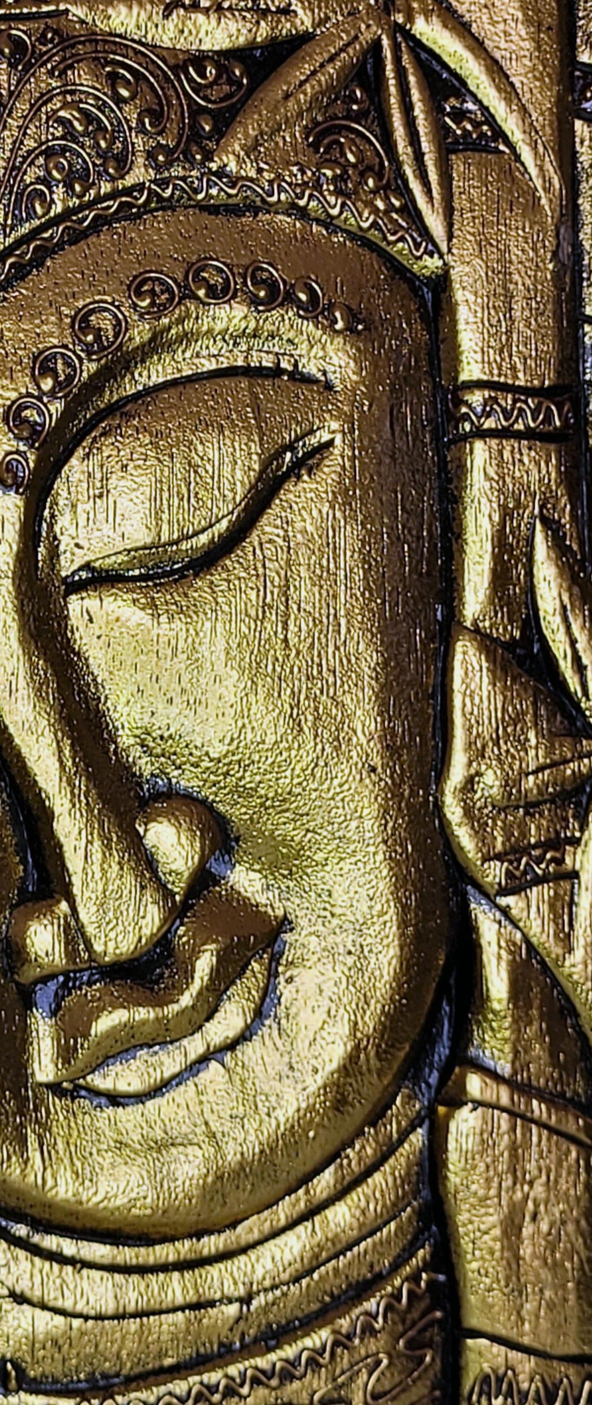Buddha papan - Cuadro Buda 40 cm (Dorado / Dorado) - 147