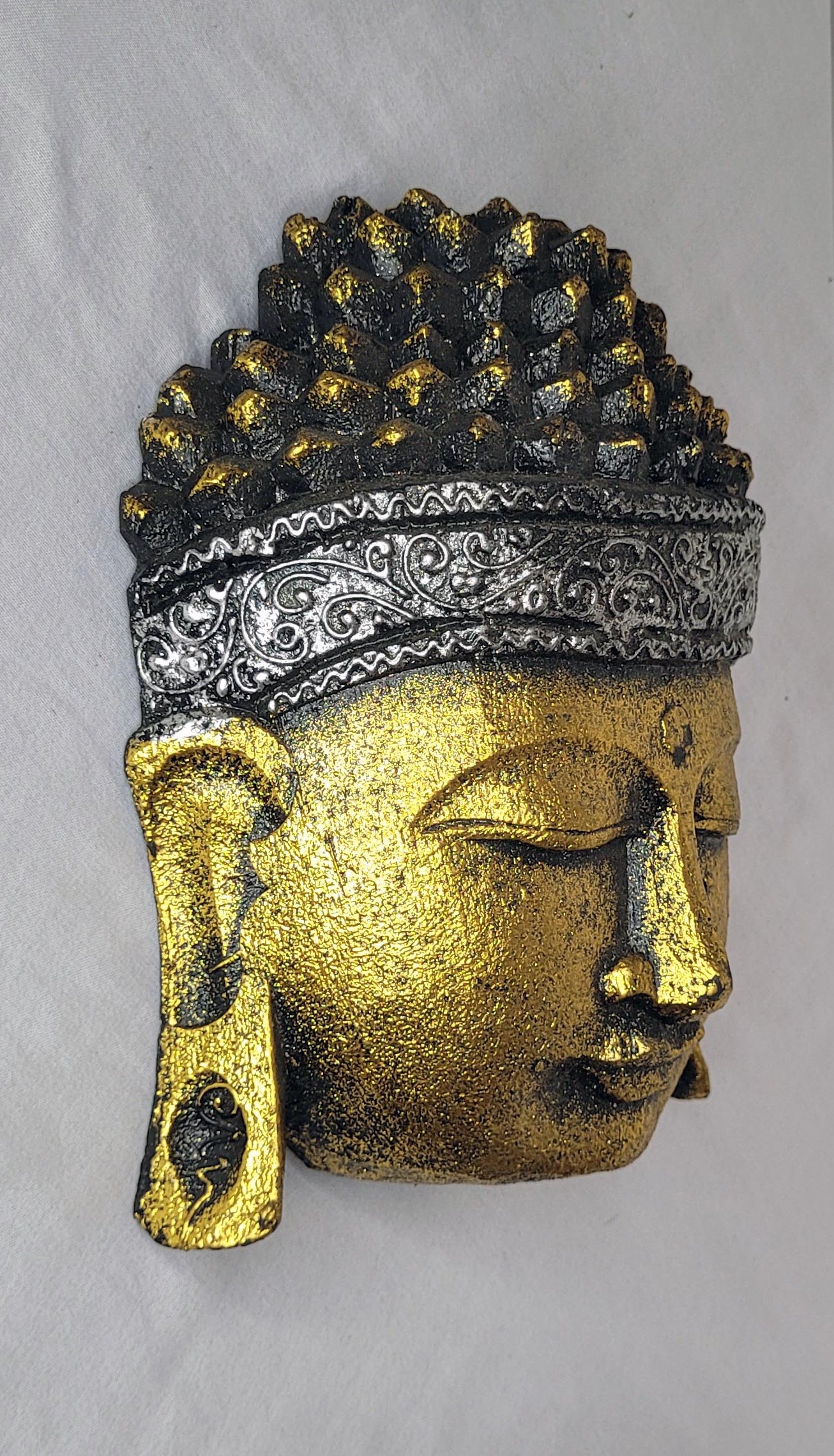 Buda durian - Buddha duren  20 cm (Dorado / Plateada) - 103