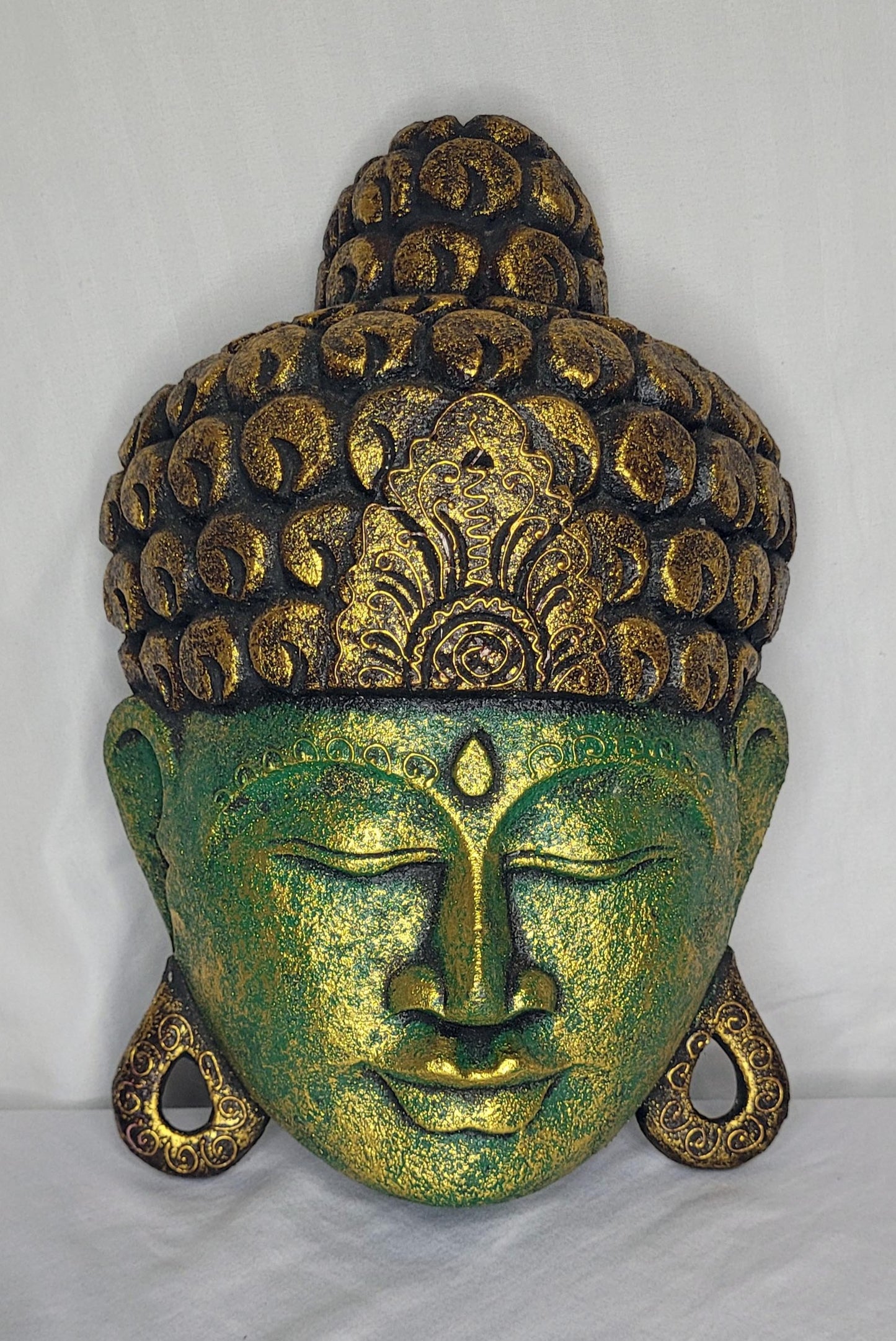 Buda durian - Buddha duren  30 cm (Verde / Dorado) - 111