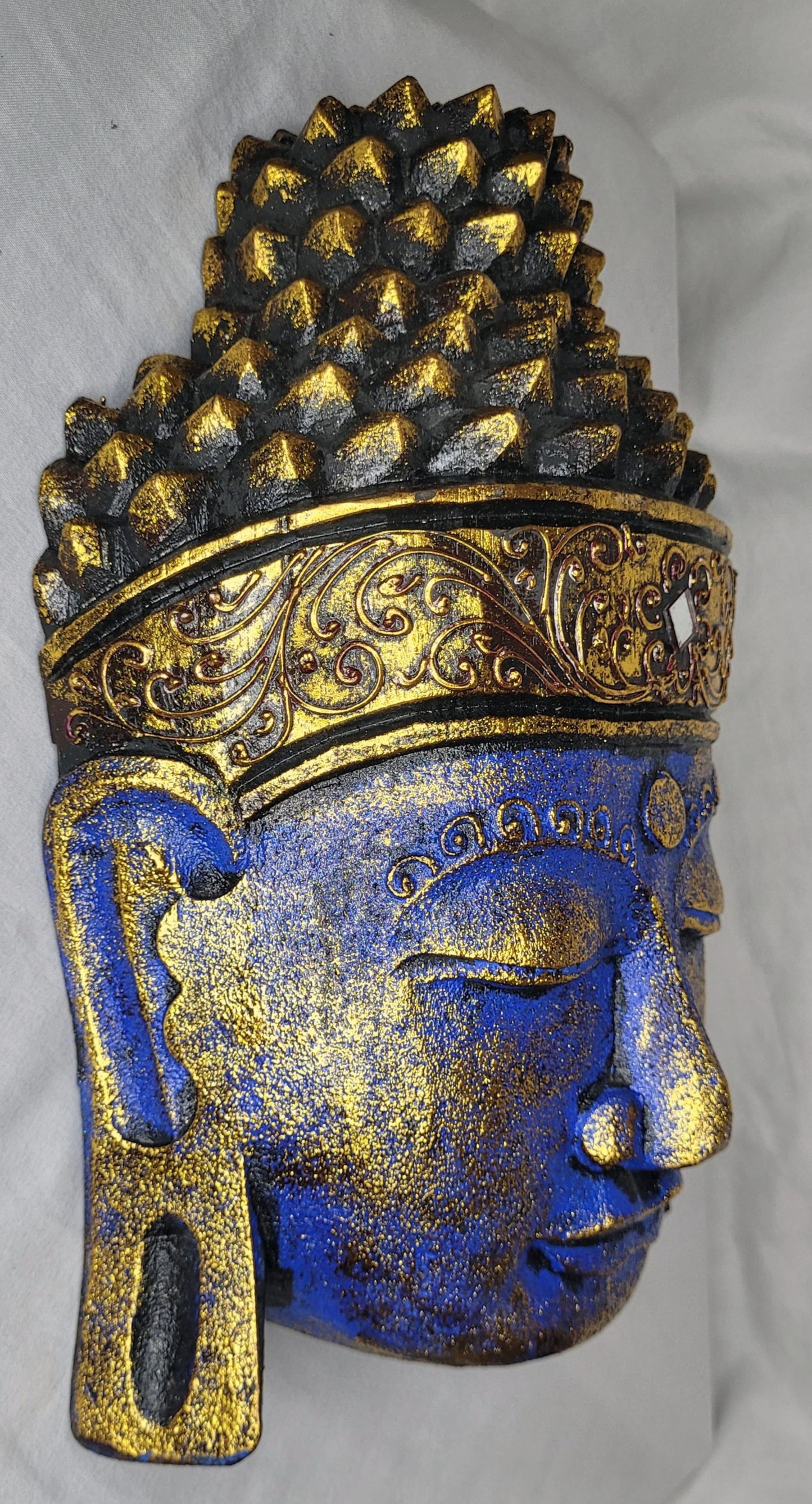 Buda durian - Buddha duren  30 cm (Azul / Dorado) - 112