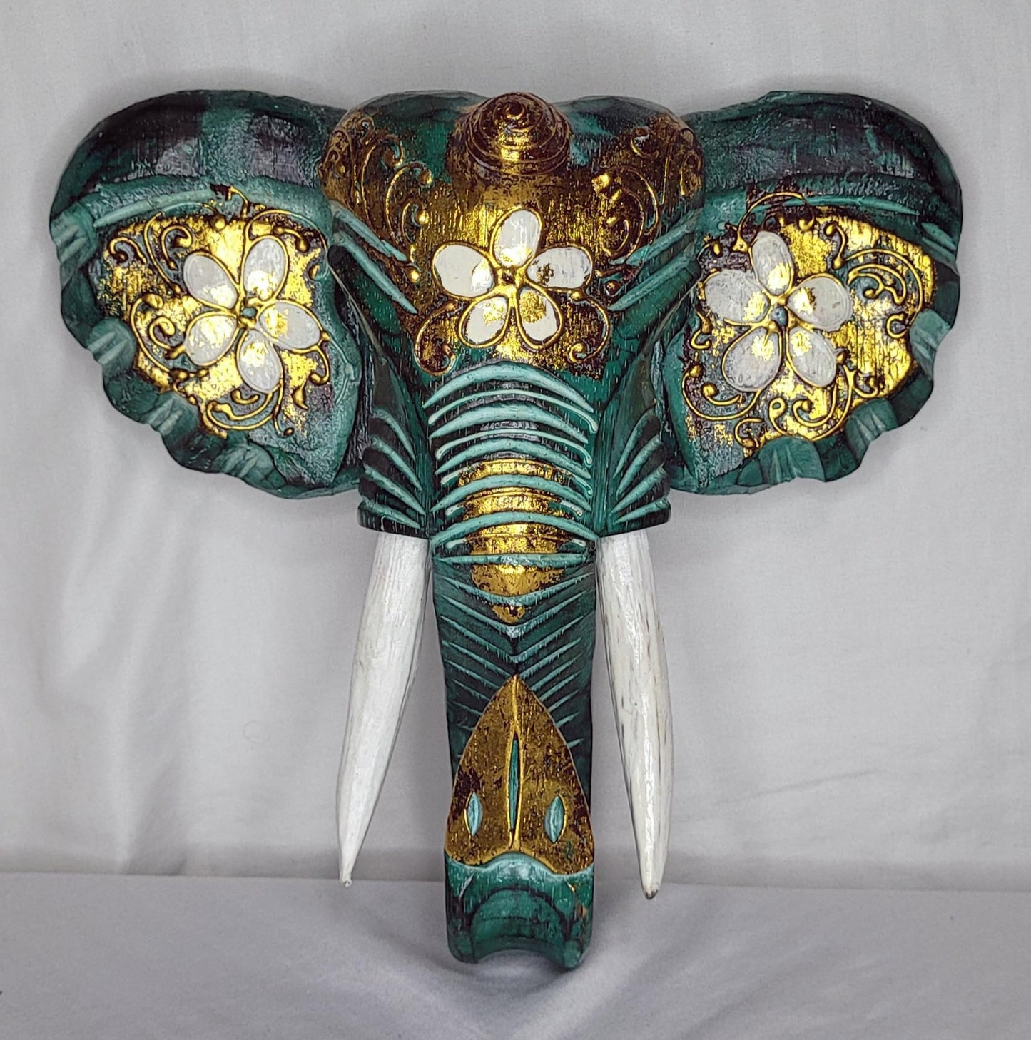 Kepala Gajah - Cabeza Elefante 25 cm  (Verde 1) - 119