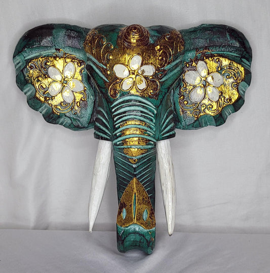 Kepala Gajah - Cabeza Elefante 25 cm  (Verde 1) - 119