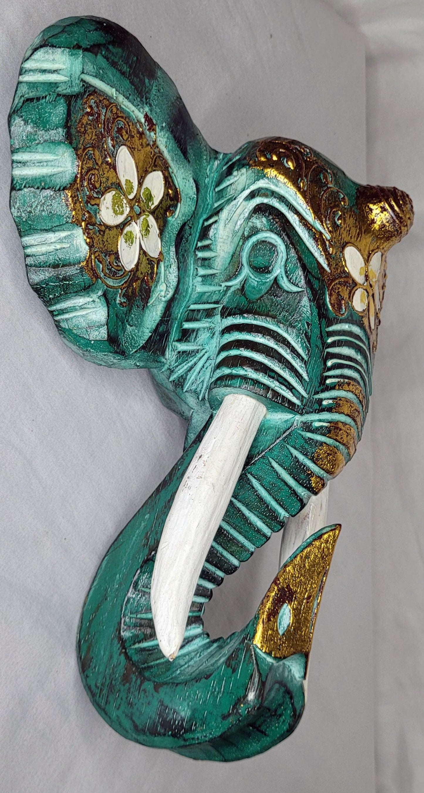 Kepala Gajah - Cabeza Elefante 25 cm  (Verde 1) - 119