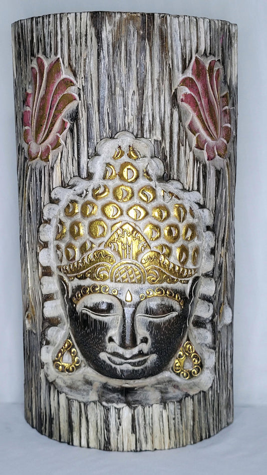 Buddha ukir - Buda árbol 40 cm (Blanco) - 134